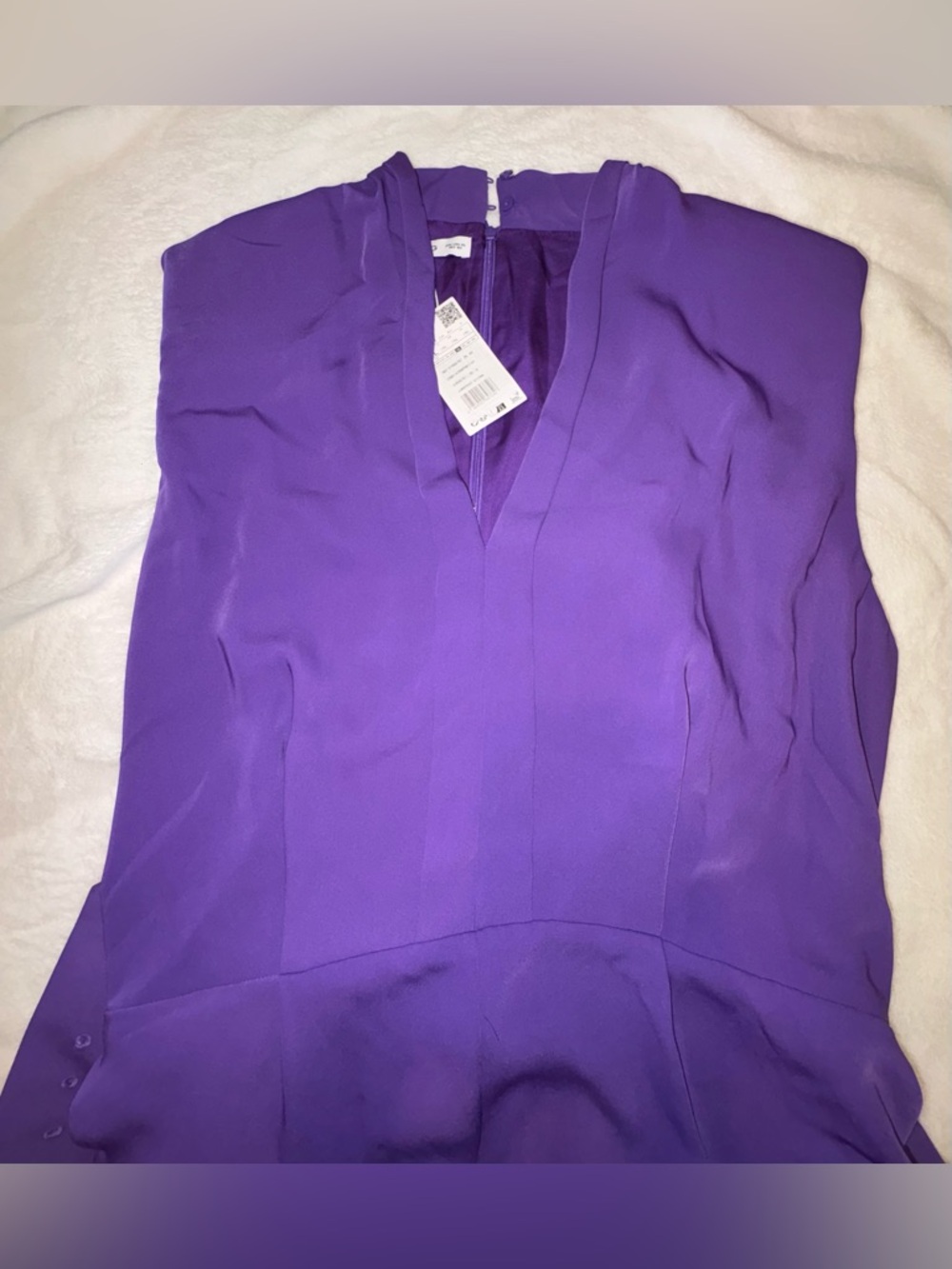 Mango Purple Sleeveless Belted Wide-leg Jumpsuit - Picture 4 of 6